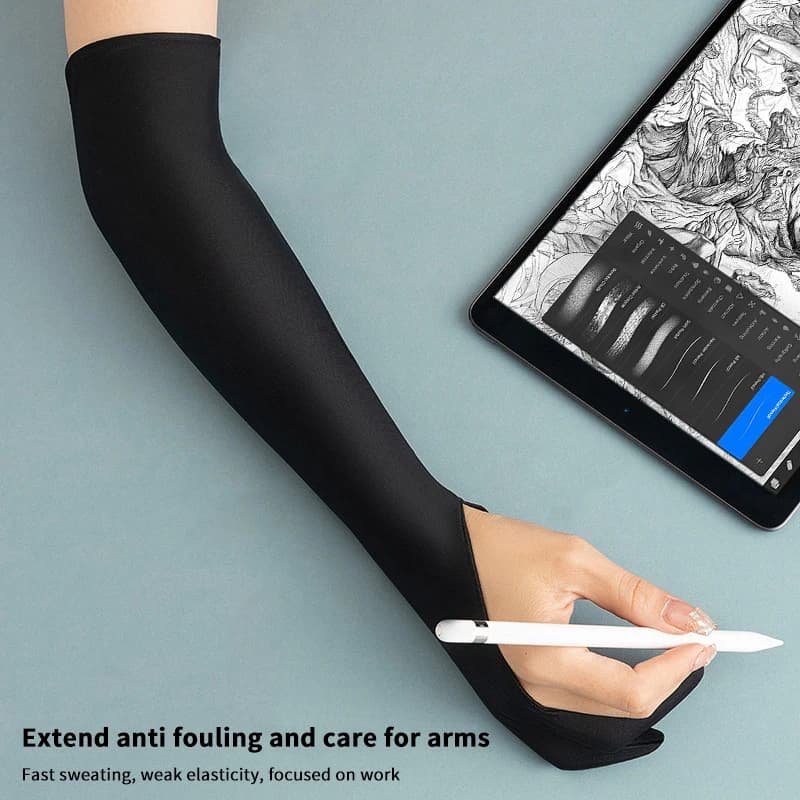 1/2PCS Guanti per pittura a mano a due dita anti-touch più lunghi per schermo del tablet Guanti per pittura tattile Forniture artistiche Guanto da disegno