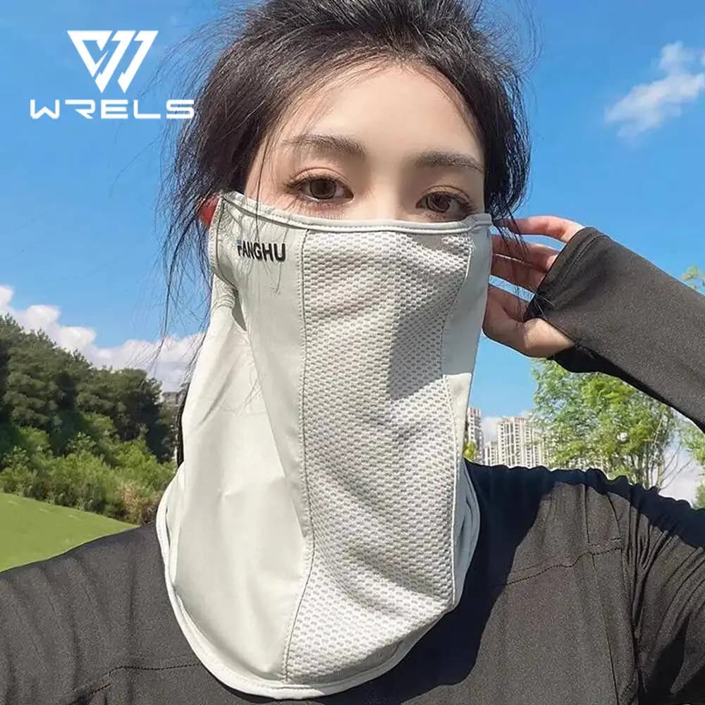 Maschera a Rete Anti-UV con Protezione Solare, Elastica e Traspirante, con Lacci per le Orecchie, Scaldacollo Sportivo Sottile, Copertura Facciale Protettiva