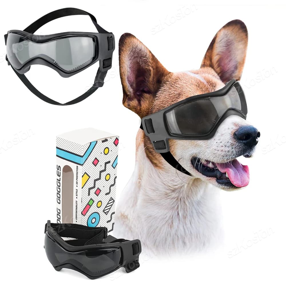 Occhiali da sole per animali domestici per cani e gatti, occhiali regolabili sicuri ai raggi UV per cuccioli di piccola taglia media, occhiali da viaggio e da ciclismo all'aperto