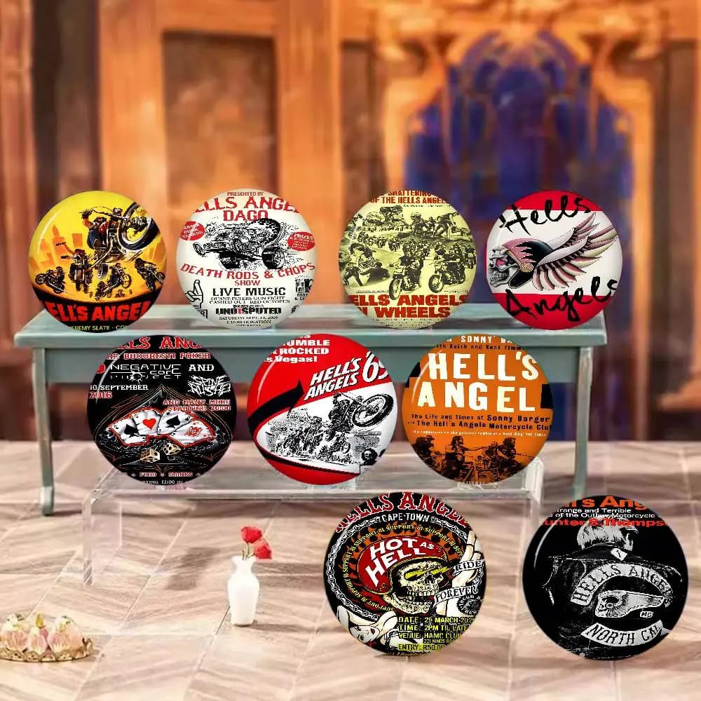 H-Hells A-Angels Moto Cool Skull Classic Movie Series Pins Badge Interesting Animals Brooches Backpack Clothes Gift Accessory