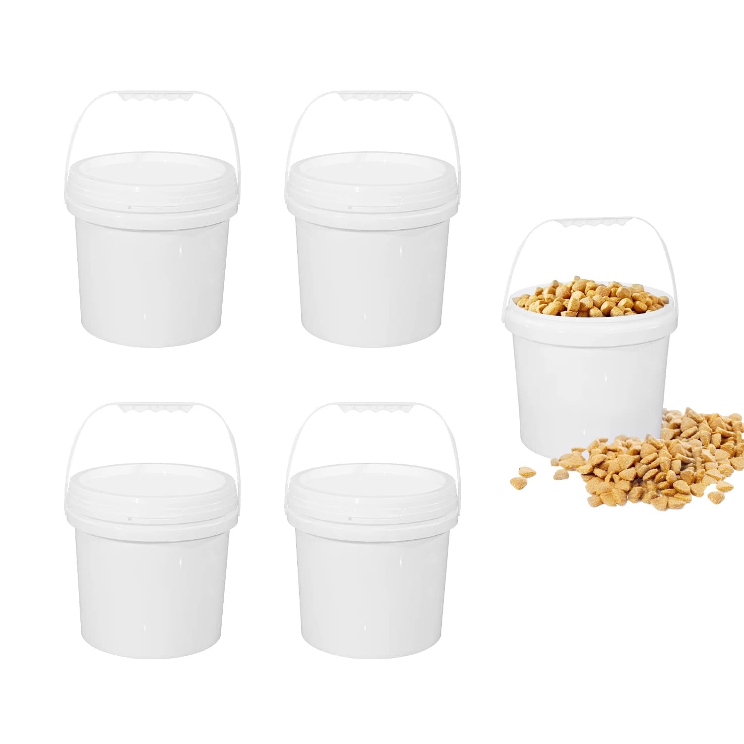 1 pz 2L plastic bucket with lid and sealed storage container handle for honey liquid oil without BPA