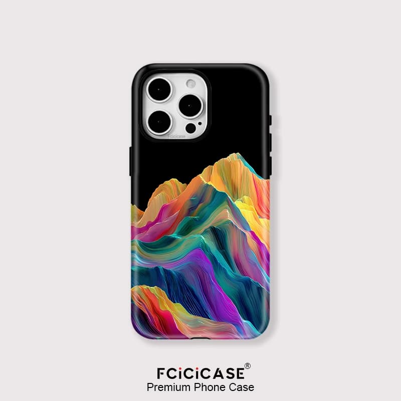 Fcicicase Colorful Painting Phone Case For iPhone 15 Plus 17 Air 16 Pro Max 14 13 Pro 11 12 Acrylic TPU Magnetic Matte Cover