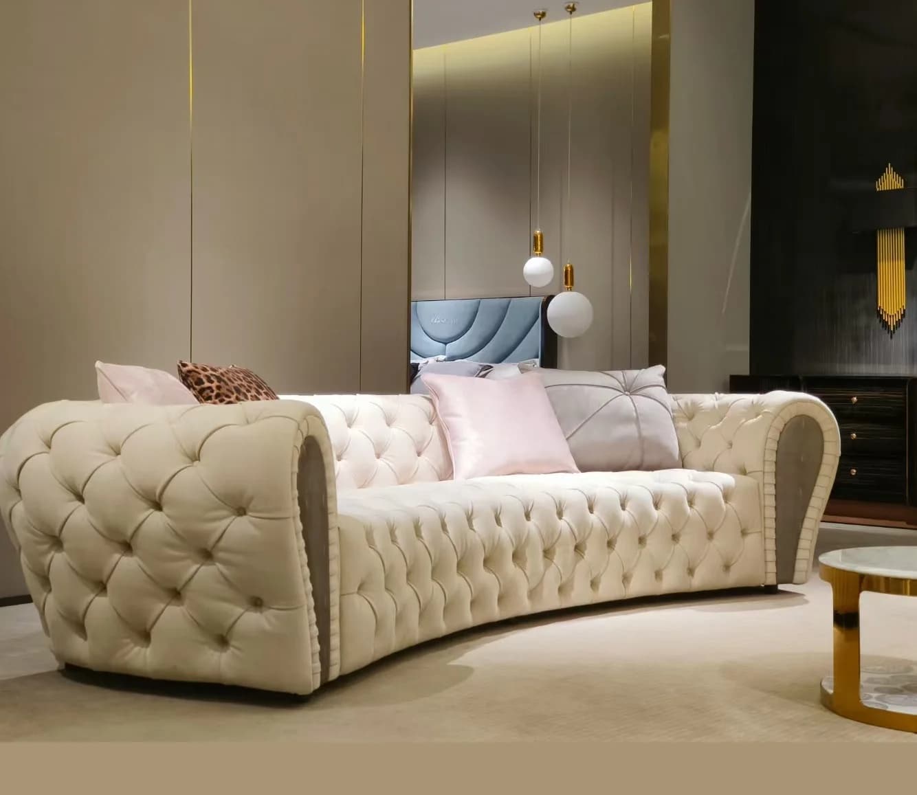 di-New Italian Designer Sectional Sofa Set Modern Light Luxury Design High-grade Cowhide Cover Stainless Steel Legs 10 Year&