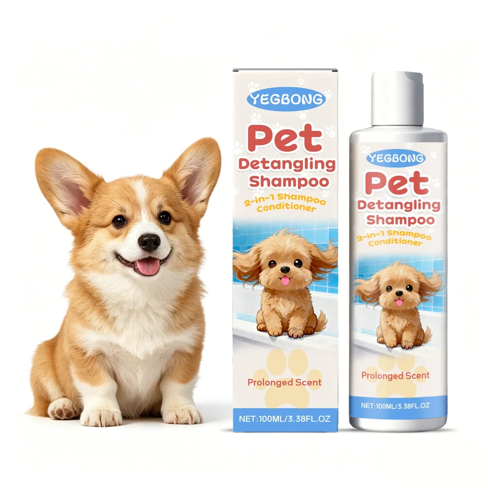 2-In-1 Pet Shampoo For Healthy Shiny Fur Removes Odor Lasting Scent Deep Clean Coat Smooth Knotted Pet Hair Mild Cat Dog Shampoo