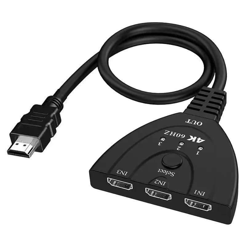 Switcher video KVM compatibile con HDMI a 3 porte 4K 3D 1080P Hub 3 ingressi 1 uscita per HDTV DVD Xbox PS3 PS4