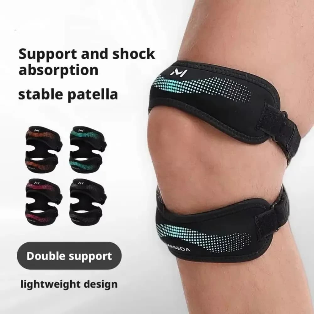 1 pezzo morbido regolabile doppia fascia rotulea supporto per ginocchio traspirante cinturino stabilizzatore rotuleo confortevole protezione per il ginocchio