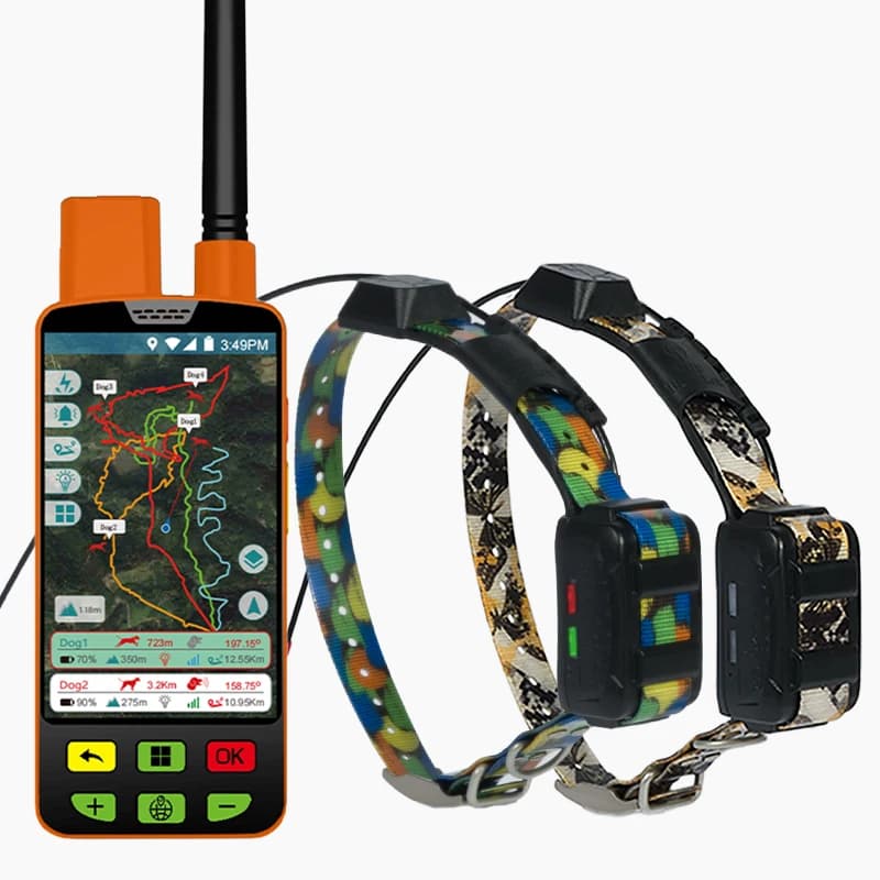 ESEEK Dog Anti-lost Collar Long Distance 4g/VHF Small Green Tracker Enclosure Dog Tracking Collar With Handheld