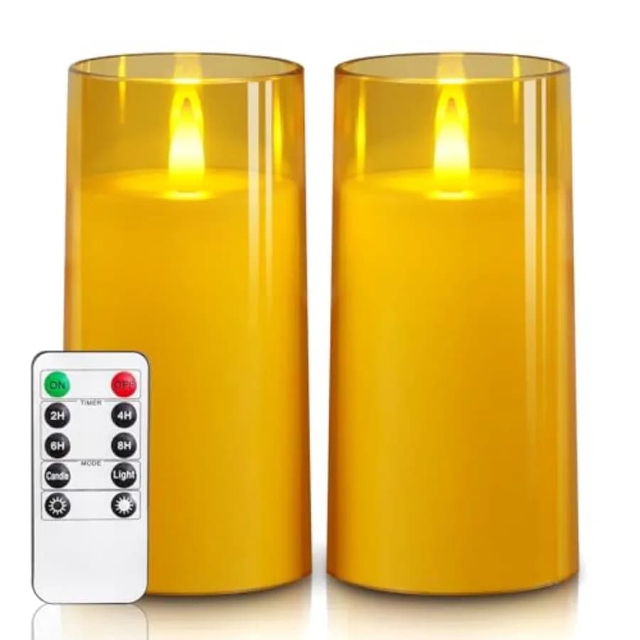 Realistic Flickering Flameless Candles, Battery Operated Candles, LED Fake Electric Candle with Remote Control and Timer for Ho