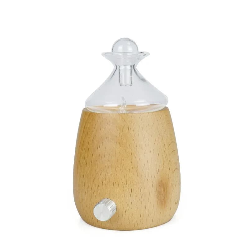 Diffusore di Oli Essenziali per Aromaterapia, Design in Legno e Vetro con Luce Notturna LED a 7 Colori per Casa, Ufficio, Camera da Letto, Regalo Portatile