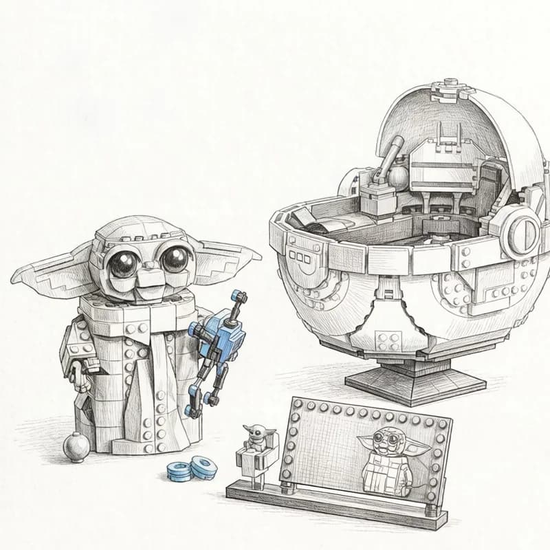new1048PCS Spaceship with Baby Stroller Building Blocks Creative Assembly Model Christmas Gifts Home Desktop Decor