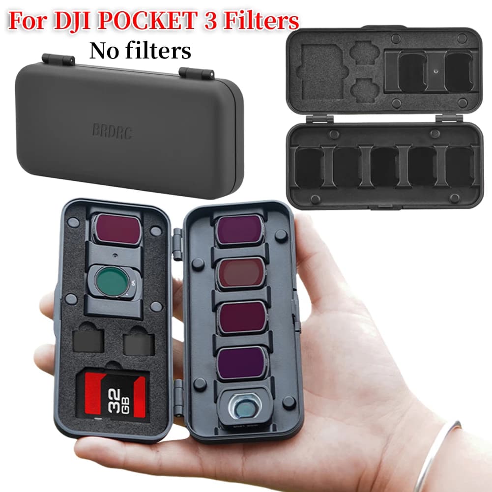 Per DJI Pocket3 Scatola di immagazzinaggio del filtro UV/CPL/ND Obiettivo grandangolare Custodia protettiva per scheda SD/TF per DJI Pocket 3 Accessori fotografici
