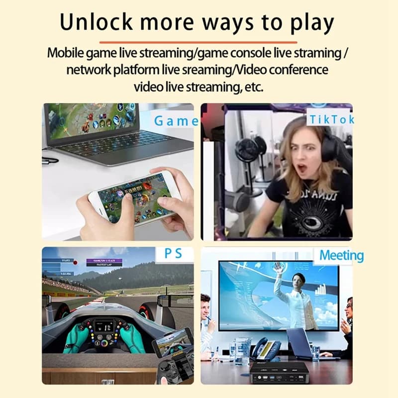 Scheda di acquisizione video 4K compatibile con tipo C + USB Scheda di acquisizione registrazione 4K per giochi per computer USB 1080P