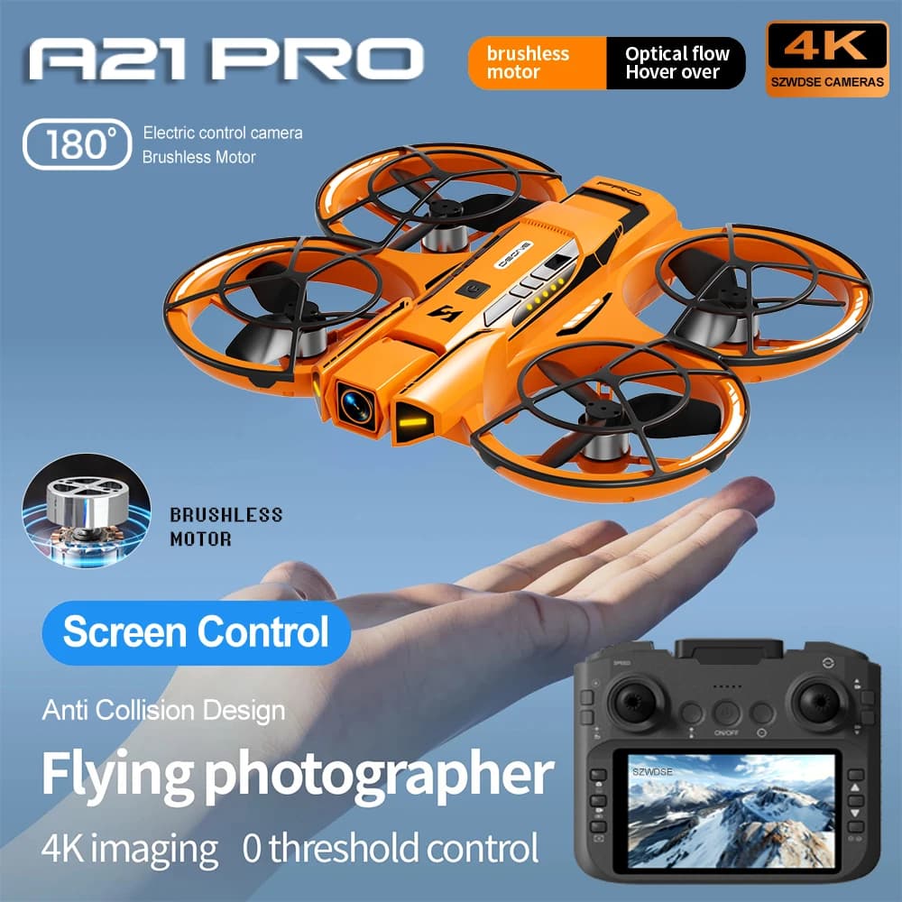 A21 PRO Drone 4K Professione HD Camera Grand Corner WiFi FPV Brush RC Dron Height Keep the helicopter big screen Quadcopter Toys for Kids