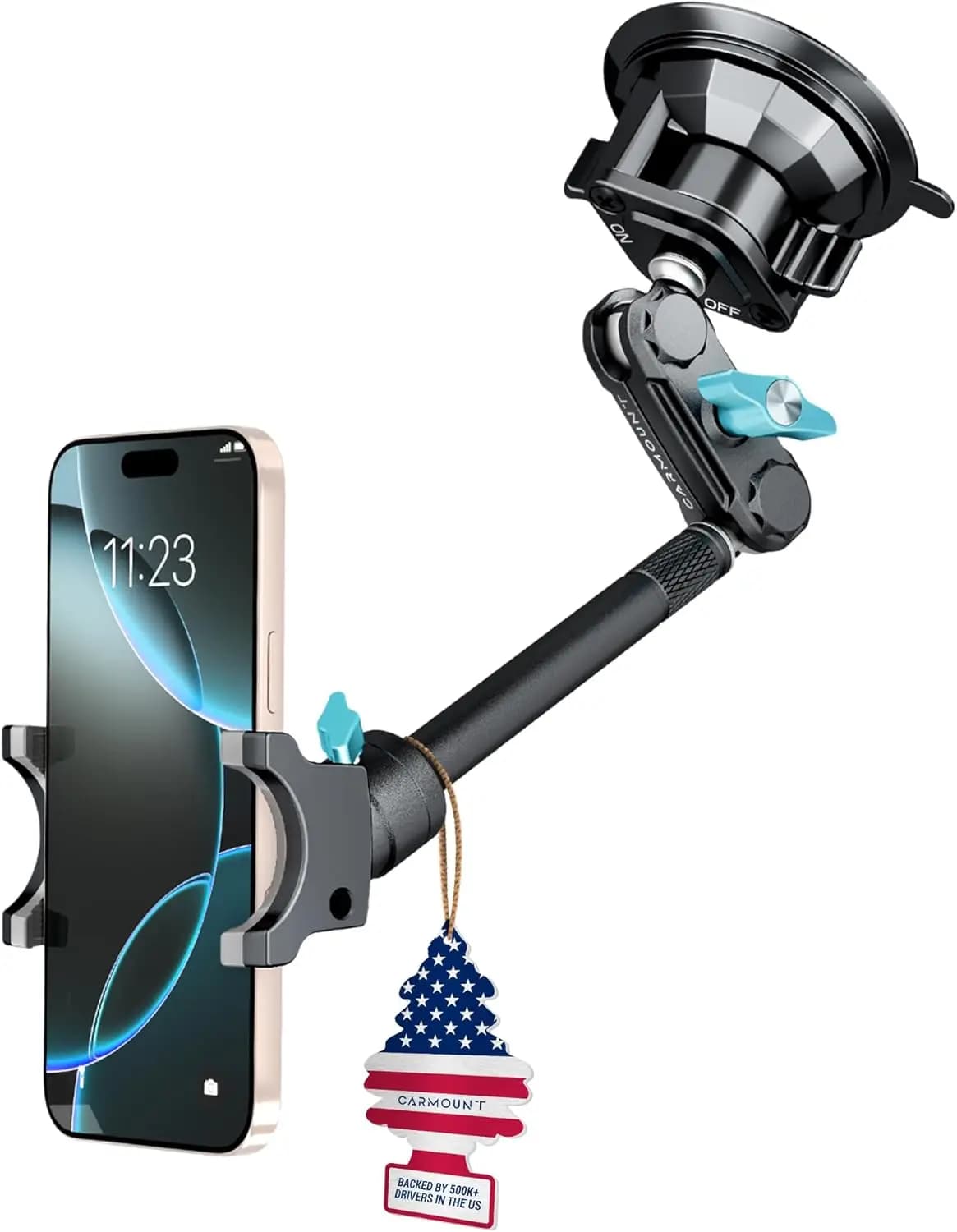 Supporto per telefono per camion lungo TitanX100 – Supporto a ventosa in metallo resistente per iPhone, Android, GPS e tutti i dispositivi