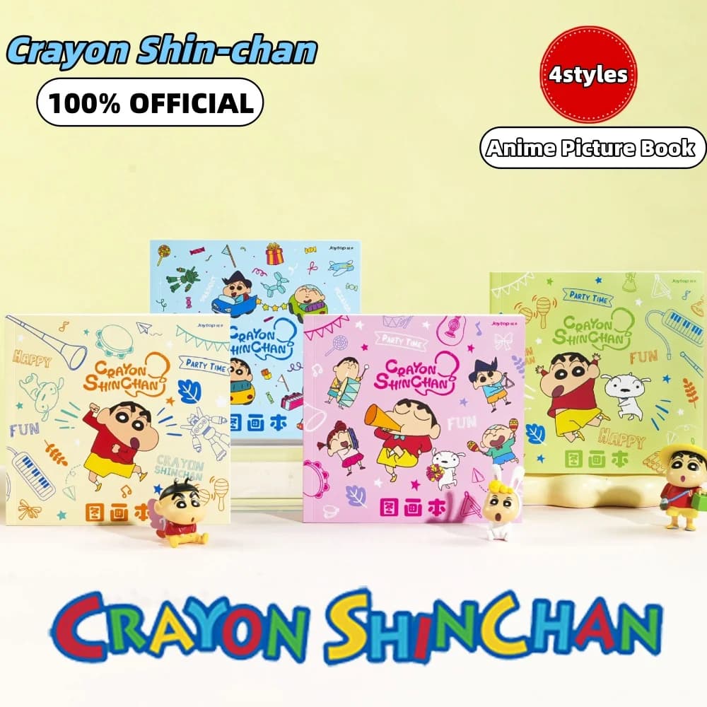 Genuine Crayon Shin-Chan Fun Sketch Notebook Kawaii Anime Drawing Book For School Home Crafts Doodling Study Stationery Supplies