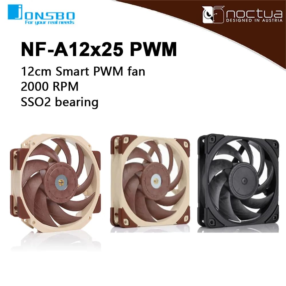 Nocura NF-A12X25 PWM 120mm ventola con telaio rotondo nuovo Sterrox®Ventola di raffreddamento con cuscinetti in polimero a cristalli liquidi SSO2 6 anni di garanzia