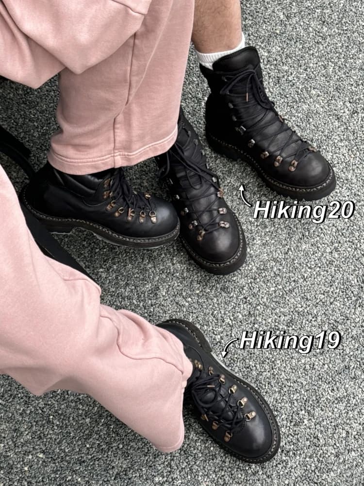 Scarponi da trekking stringati unisex in pelle nera Stivali da esterno alla moda Design durevole Occhielli in metallo Calzature funzionali alla moda