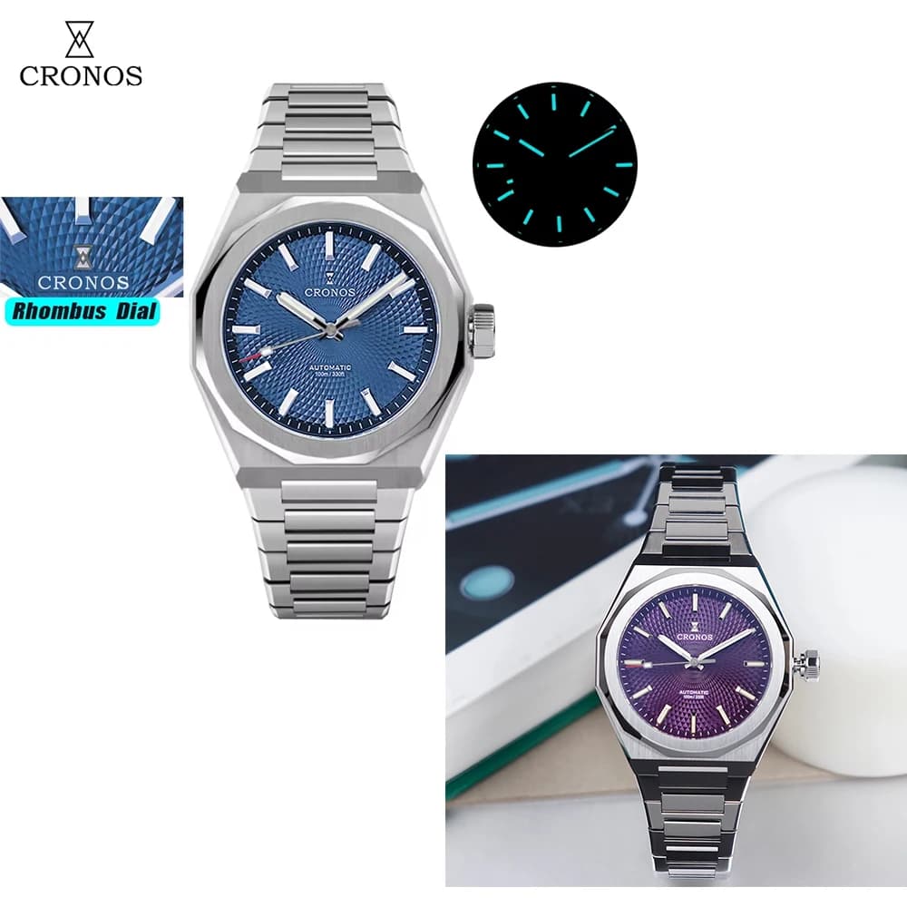 Cronos Luxury Men Watch 36mm Automatic PT5004 Miyota 90S5 Wristwatches Sapphire 10ATM See-through Case Back L6050 reloj hombre