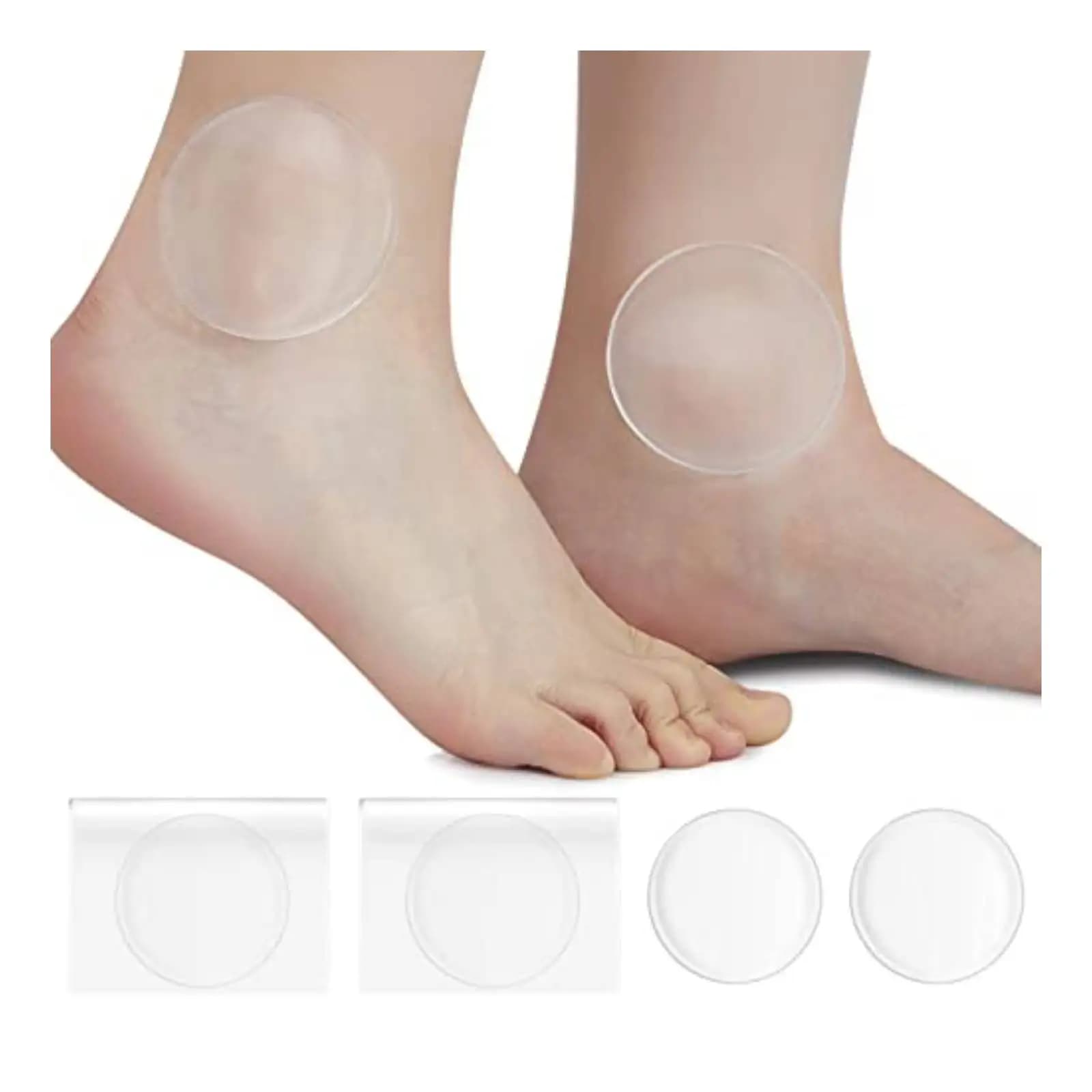 Confezione da 4 adesivi autoadesivi in gel trasparente Cuscinetti protettivi Cuscinetti per caviglie e polsi Cuscinetti antiattrito sportivi Hockey su ghiaccio Pattinaggio su ghiaccio