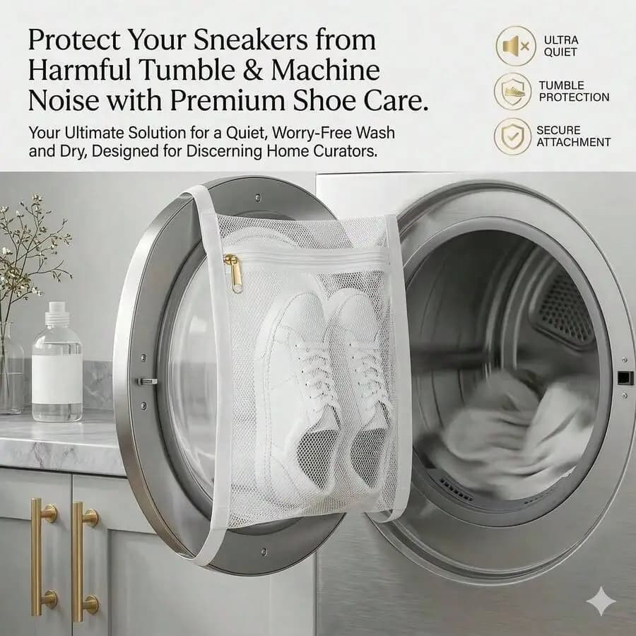 Sneaker Dryer Bag, Dryer Door Shoe Net With Elastic Straps, Sneaker Laundry Bag For Shoes, White, 15.5 Inch X 15.5 Inch