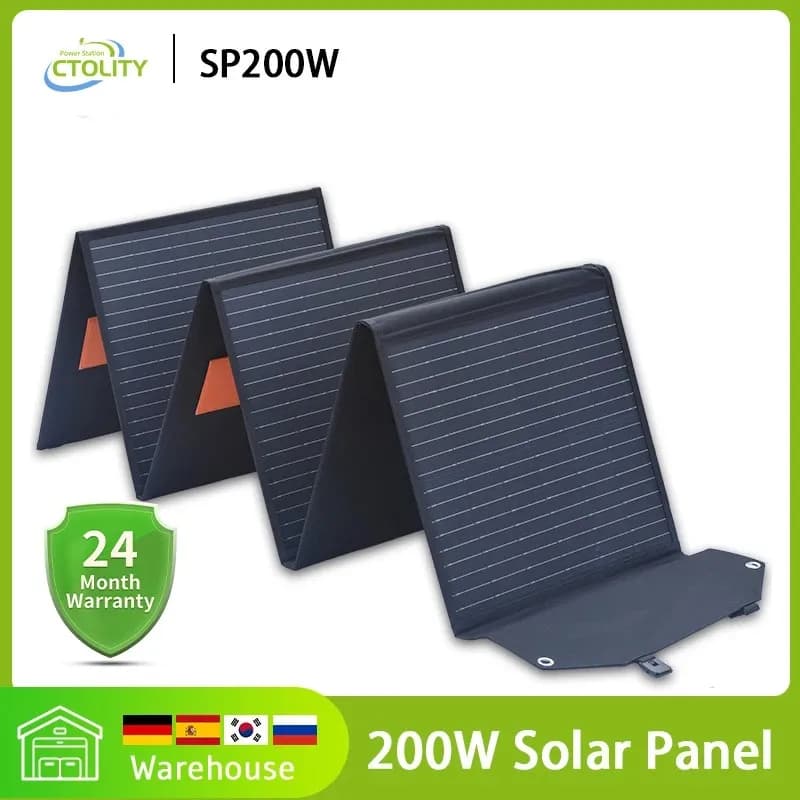 Generatore solare flessibile con sistema di pannelli solari da 200 W 36 V Alimentazione da campeggio Cella fotovoltaica pieghevole in silicio monocristallino
