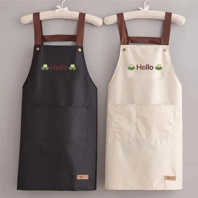 Grembiule impermeabile Grembiuli da cucina resistenti all'olio con tasche Griglia Cottura Cucina Grembiule per la pulizia della casa Donna Cameriere Nail Salon Nuovo