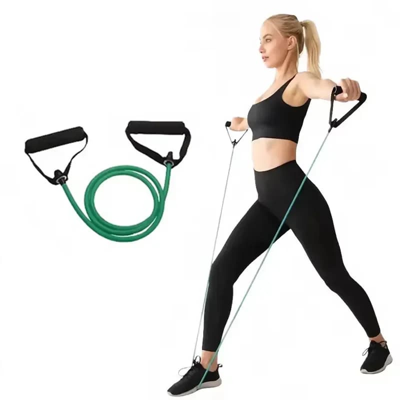 Resistance phase with handles for fitness exercises, elastic rope for strength training at home for men and women