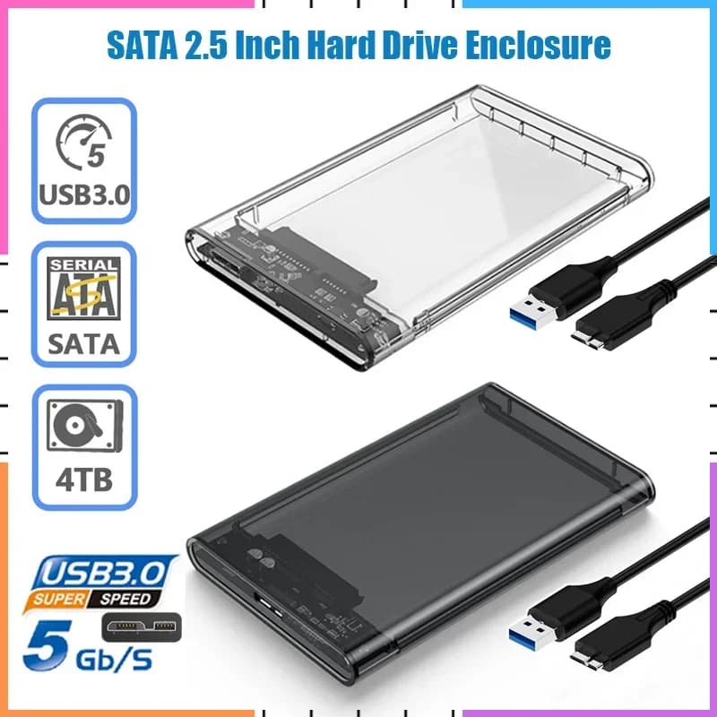 Case esterno per HDD/SSD da 2,5 pollici USB 3.0, da SATA a USB, box esterno per disco rigido