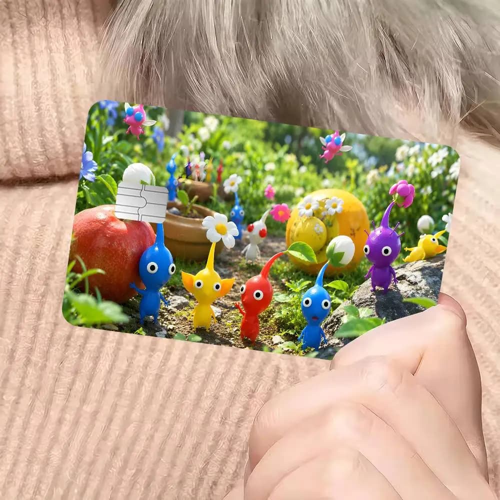 Adesivo per Carta di Credito/Debito/Bancomat/Autobus con Tema Anime P-Pikmin Game 100% Hot Sale