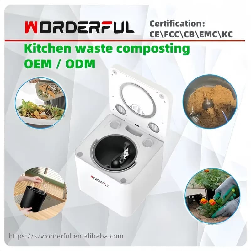 Electric Smart Compost Machine Food Waste Disposer Kitchen Garbage Processor Home Garden Fertilizer Maker Automatic Bin