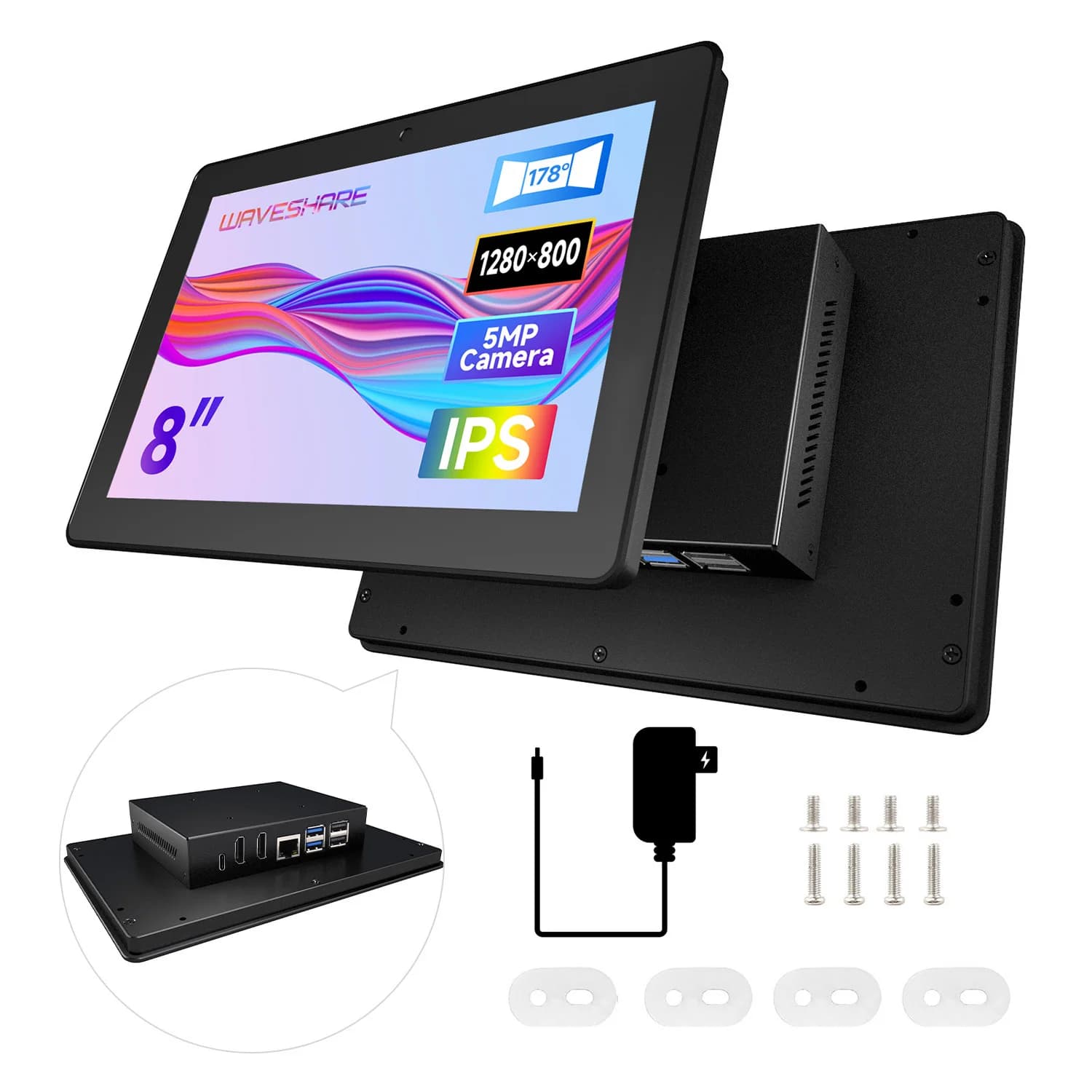 PI5-HMI-080C Waveshare HMI Industrial touch display all-in-one for Raspberry Pi 5 options for 8 inch 10.1 inch Support double 4K
