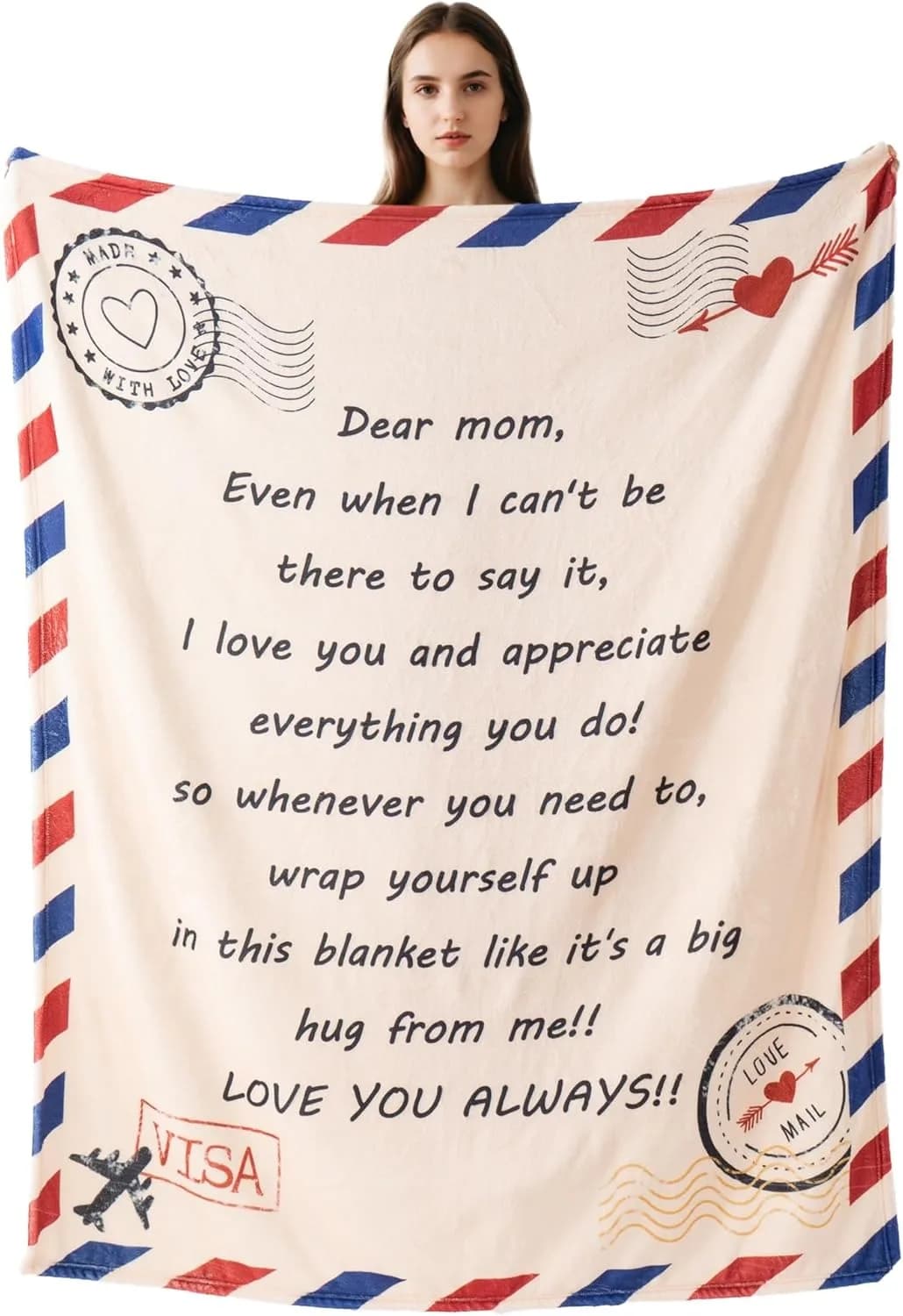 Caro mamma, regali da figlia, figlio per la festa della mamma, compleanno, regali per la mamma, anniversario per la mamma, coperte sottili in flanella super morbida