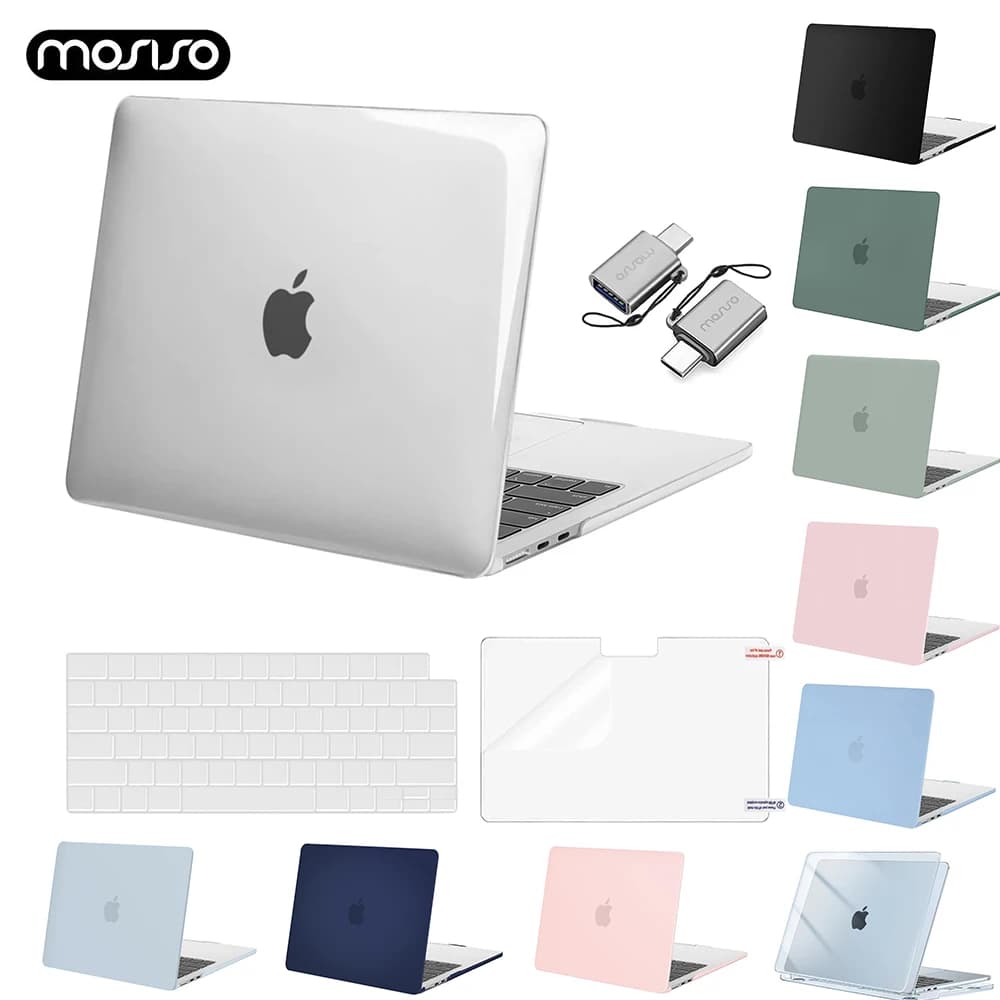Custodia rigida in plastica MOSISO per MacBook Air 13 13.6 pollici (modelli 2022-2025) M4 A3240 M3 A3113 M2 A2681 e per MacBook Pro 14 M1 M2 M3 M4 M5