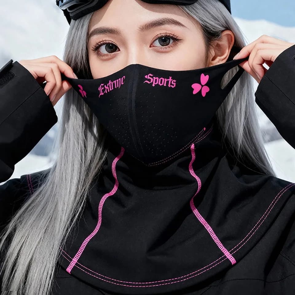GTUBIKE Maschera da sci invernale Fodera in pile Addensata Calore Scaldacollo da ciclismo all'aperto Antivento Resistente al freddo Design ad anello per l'orecchio