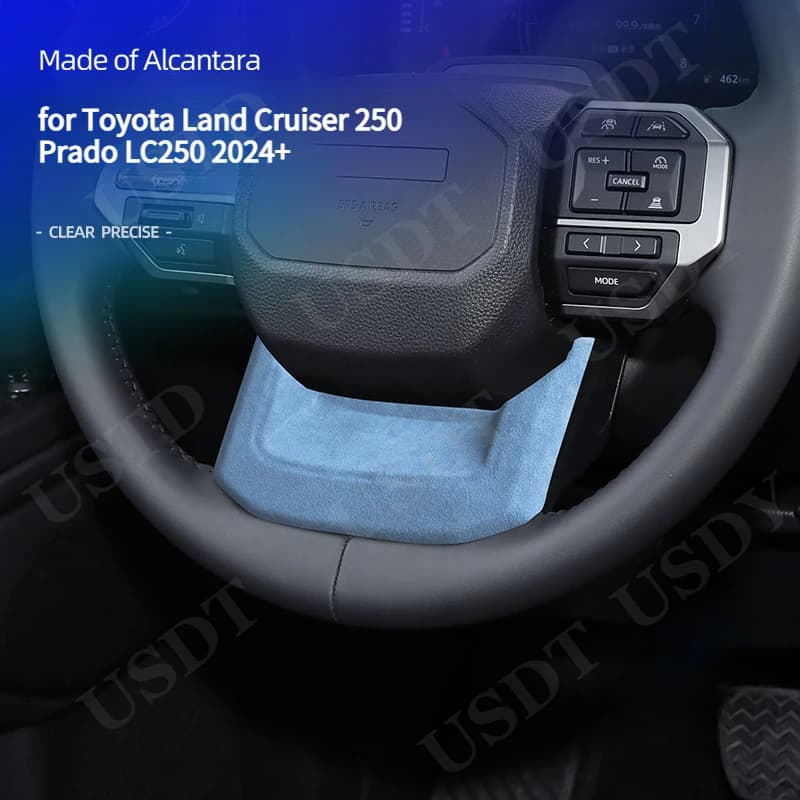 Measure For The 2025 2024 Toyota Land Cruiser 250 1958 Prado LC250 Wheel Leather Scamosciata in the shape of U Interior Overlay Modes Panel