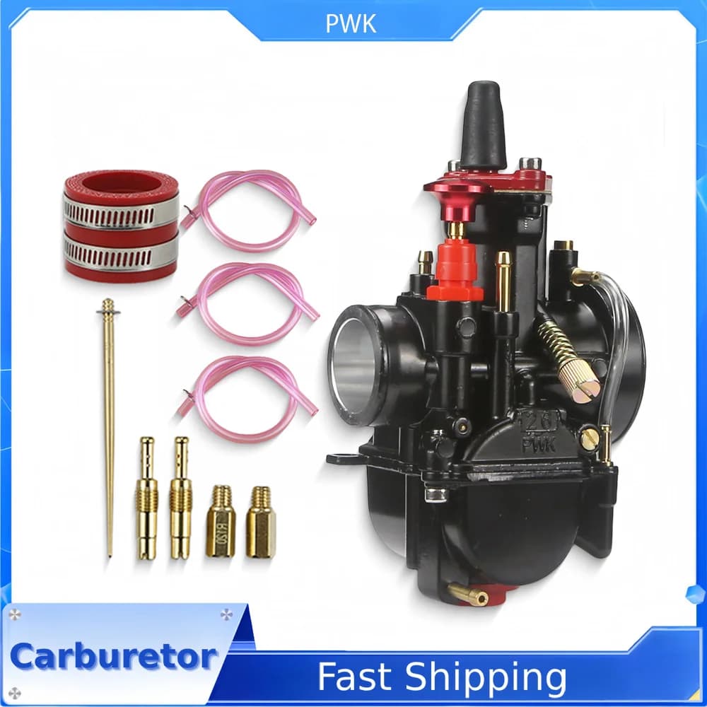 Carburatore moto a tenda piatta con Power Jet per Mikuni PWK 24 26 28 30 32 34mm Dirt Bike Motocross Racing Carb modificato