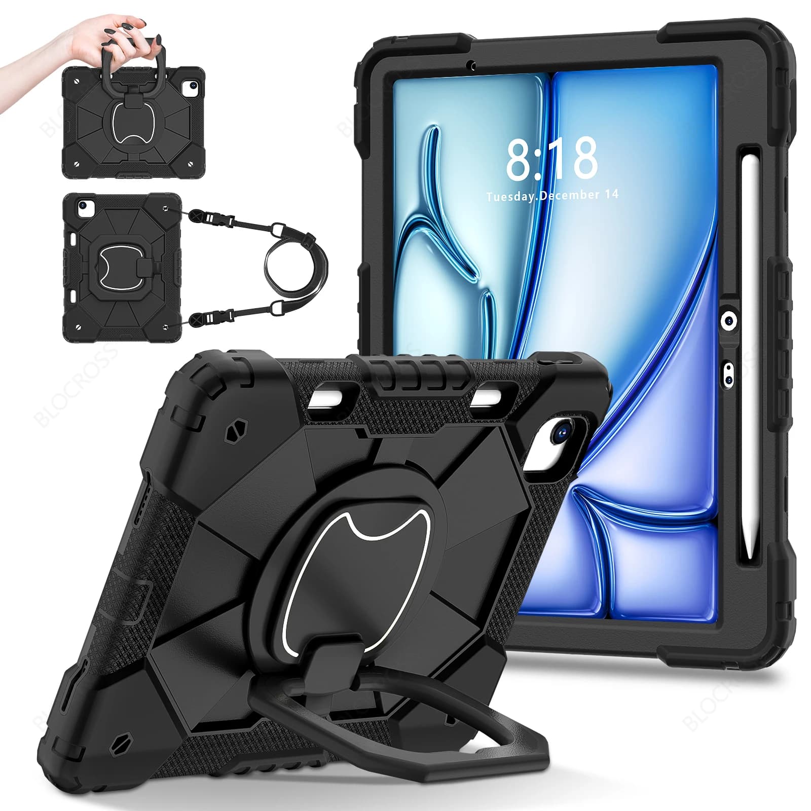 Custodia tablet antiurto Armor Stand per iPad Air 5 Air 6 A16 11th M3 Pro 11 12.9 13 10 Gen 10.5 10.2 9th 8th 6th 5th 9.7 Mini 7 6