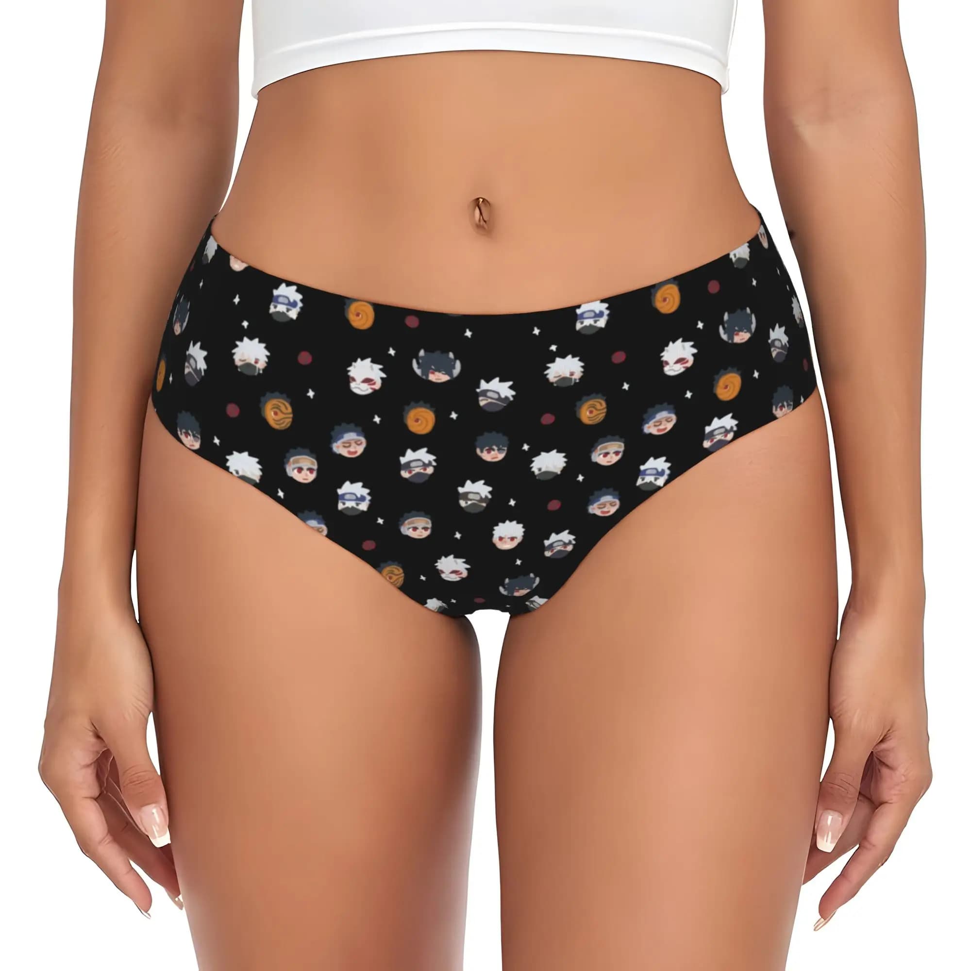 Custom N-Narutoes Akatsukis Briefs Underwear Womens Comfortable Stretch Obito Uchiha Panties
