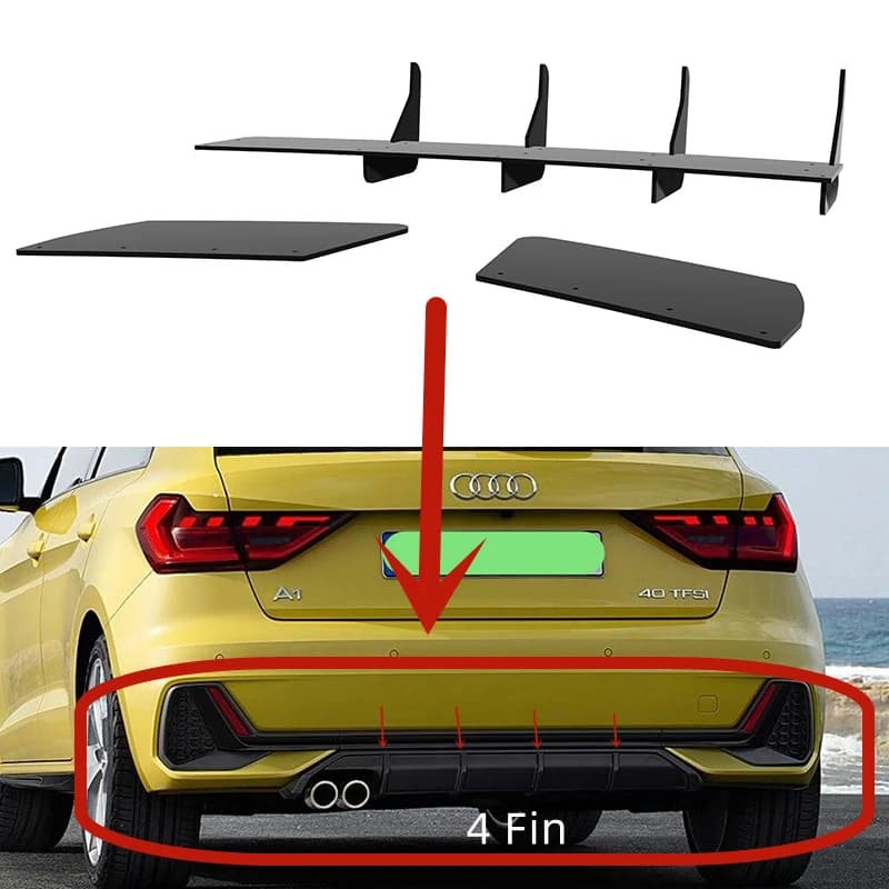 Fit Audi A1 40 TFSI / S-Line 2019--2022 Anno Diffusore posteriore Paraurti Labbra Spoiler Splitter Body Kit Accessori