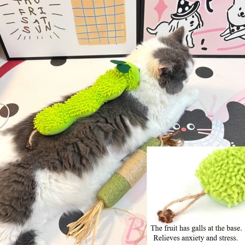 Caterpillar Chew Toy with Catnip & Silvervine, Plush Bite Resistant Toy for Teeth Cleaning, Interactive Kitten Toy, Cat Supplies
