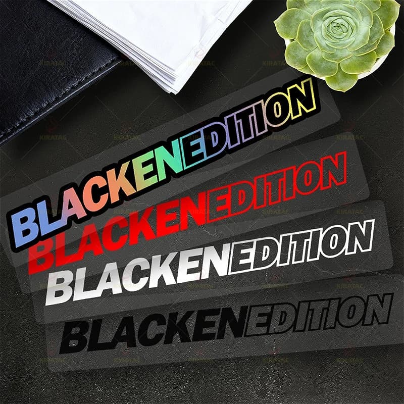 1pc BLACKEN EDITION Adesivi in PVC per moto per carenatura casco finestrino auto biciclette decalcomanie in vinile impermeabili universali