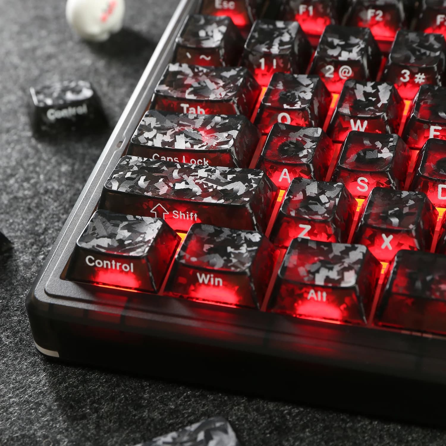 Forged Carbon Fiber Keycaps with Side Printing, Cherry Profile for Custom Gaming Mechanic Keyboard, 120 Keyboards