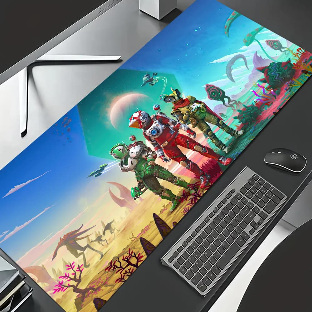 Tappetino per mouse N-No Man's Sky, antiscivolo, ispessito, grande, con bordi cuciti, per gaming, ufficio e studenti