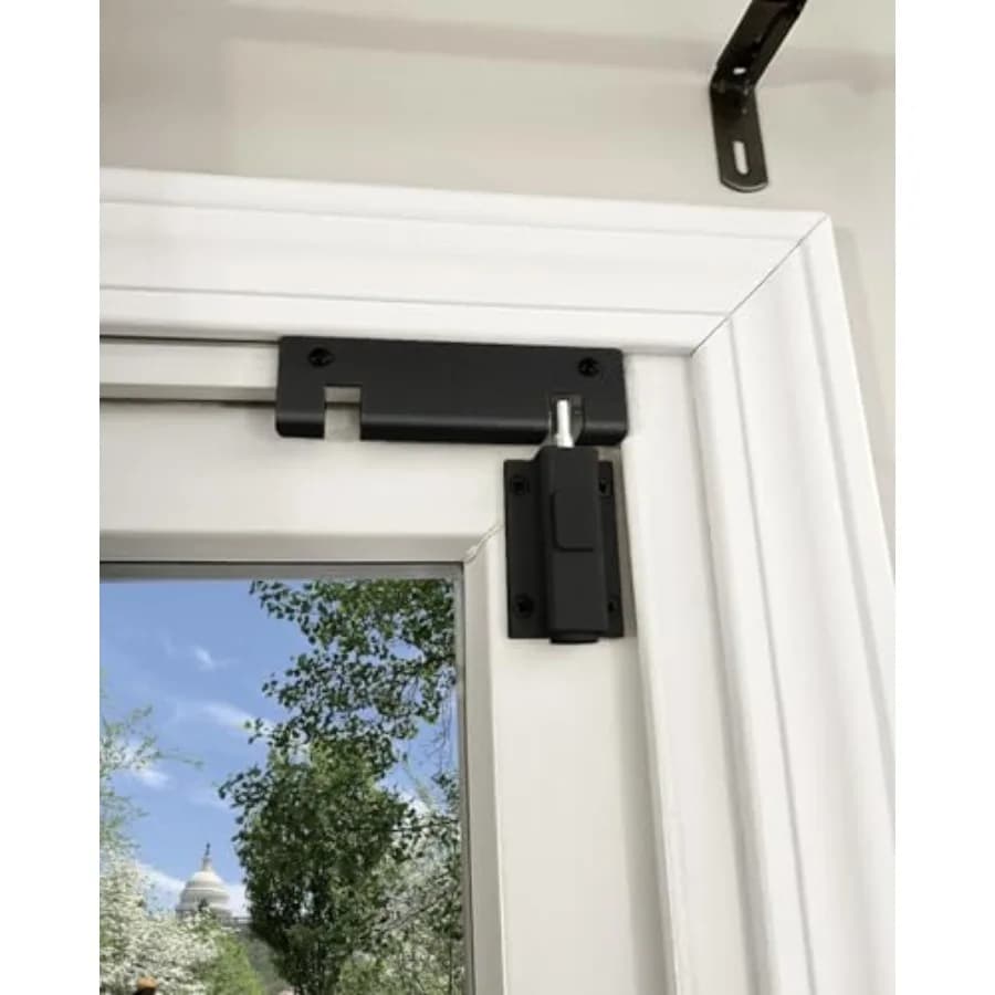 Glass Sliding Door Lock, Black Sliding Door Foot Lock, Sliding Patio Door Security Lock, Slider Door Lock, Sliding Door Stopper