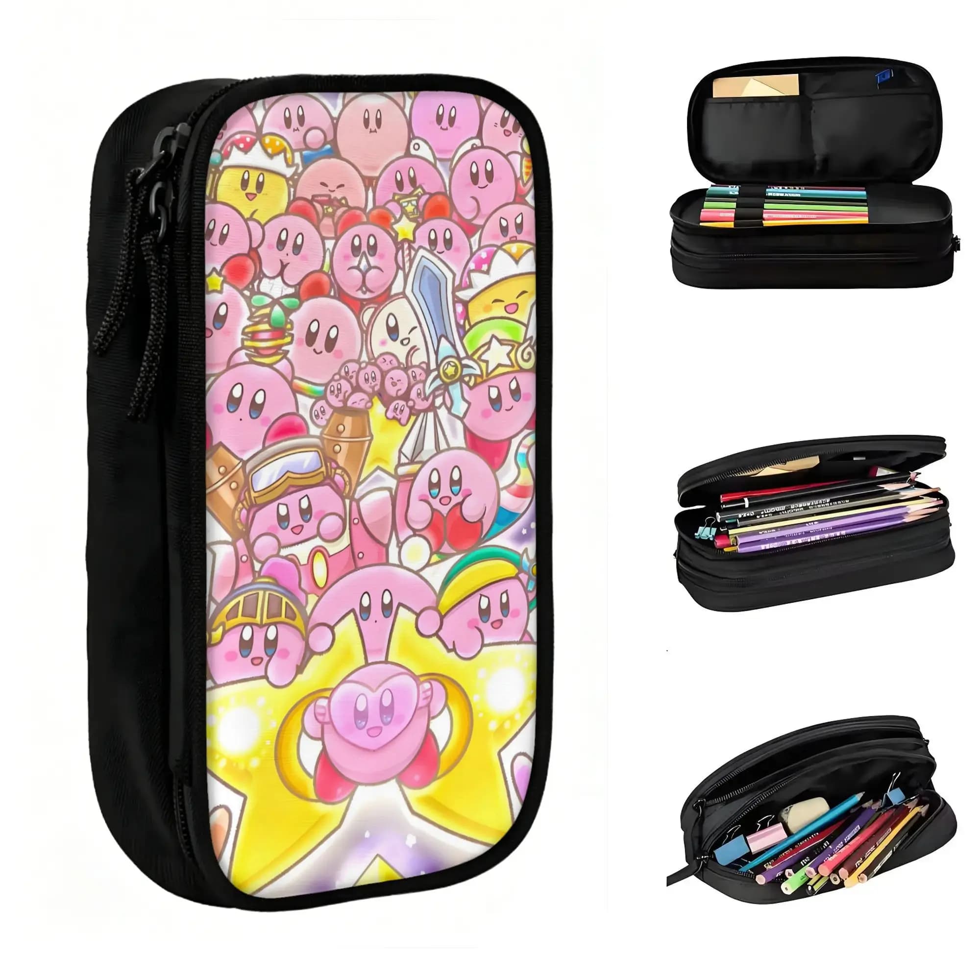 Custom Super Star K-Kirbyes Cute Pencil Cases Boys Girls Large Capacity Comics Pencil Pouch School Accessories
