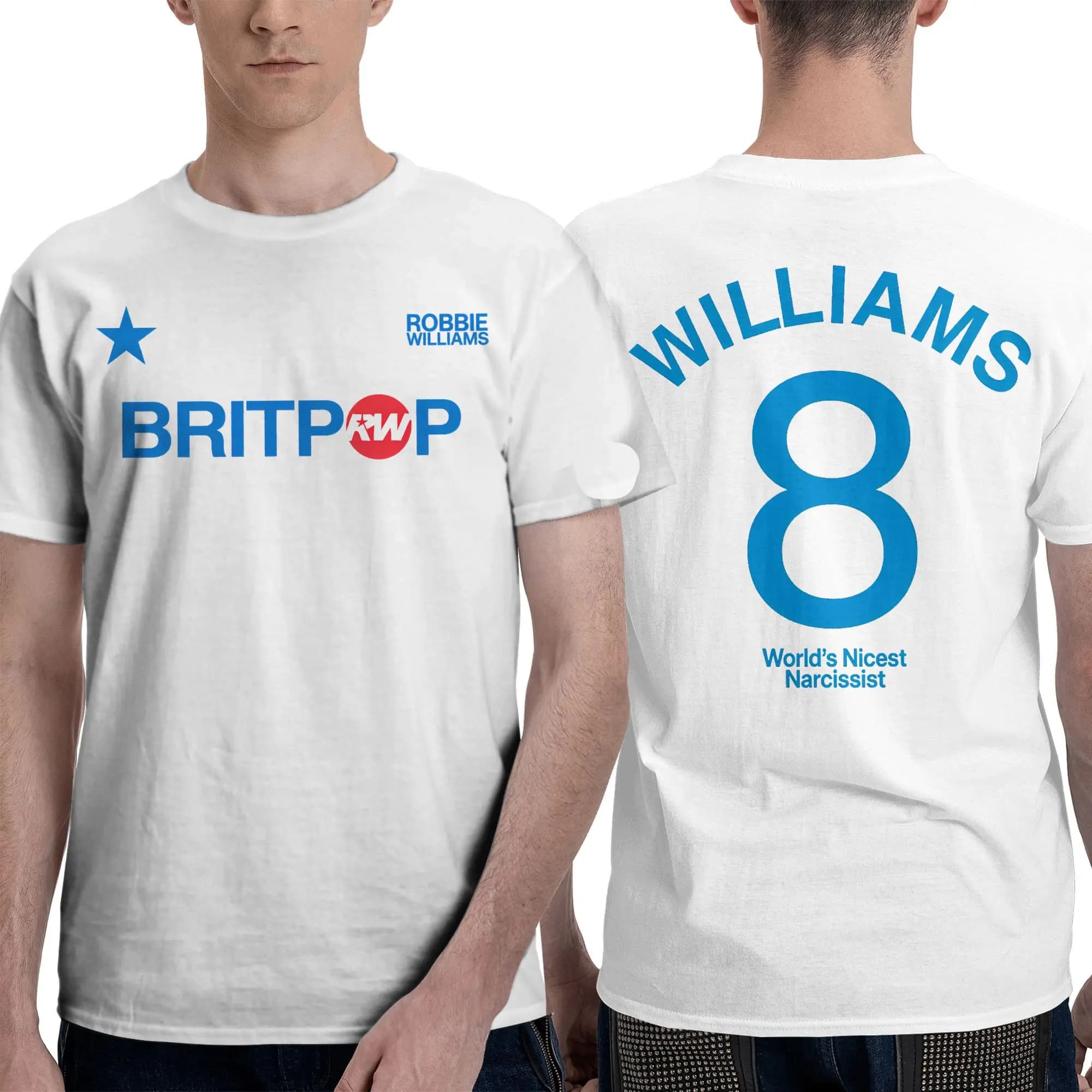 Divertente Robbie Williams Britpop Tour 2025 T-shirt da uomo Girocollo 100% cotone T-shirt Manica corta Tee Shirt Abbigliamento di grandi dimensioni