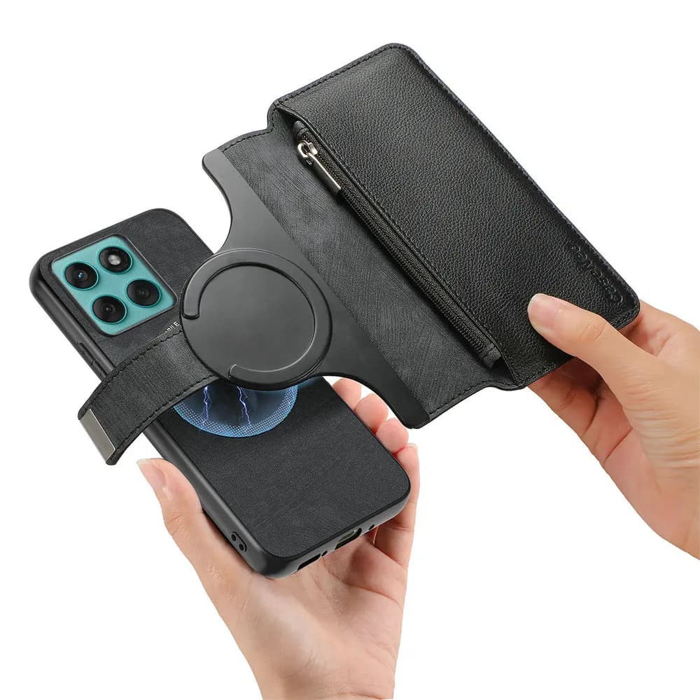 Custodia a Libro in Pelle RFID 2-in-1 Staccabile con Cerniera per Motorola Moto G57 Power 5G, Compatibile con Moto G86 G56 G66J G85 G55 G34 G 57