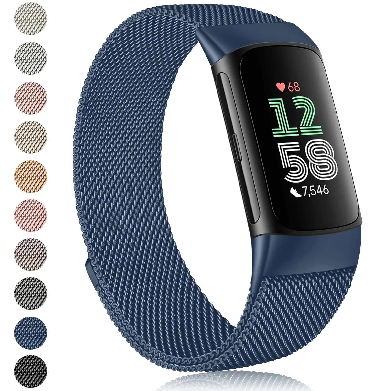 Cinturino magnetico per cinturino Fitbit Charge 6 cinturino di ricambio in metallo con passante milanese per accessorio braccialetto Fitbit Charge 6