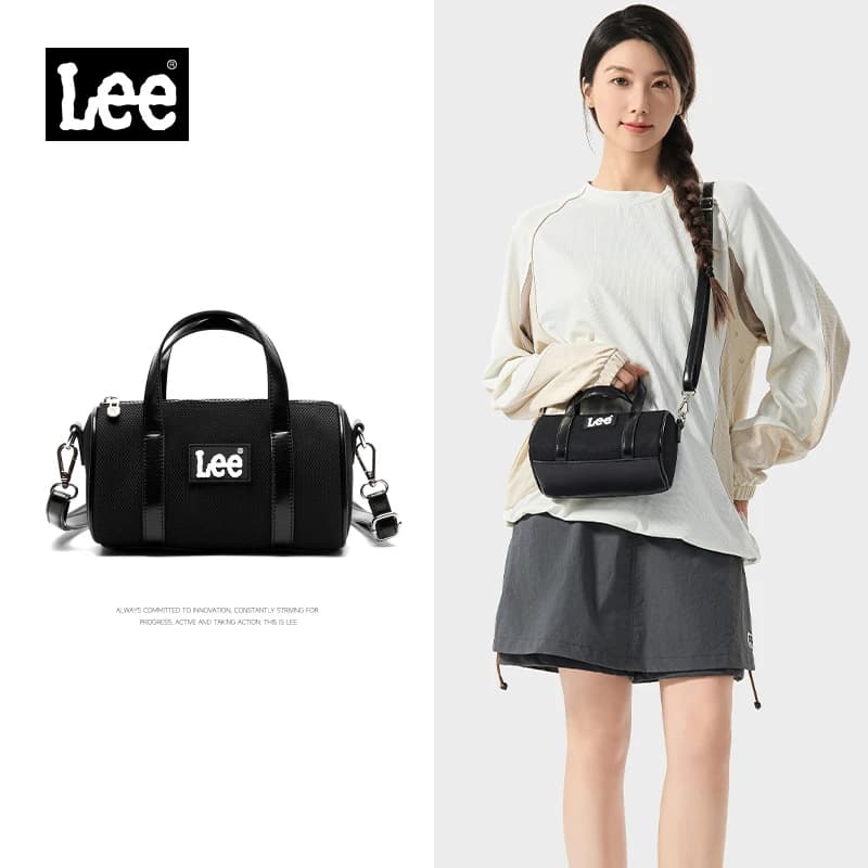 LEE Mini Classics Borsa a tracolla da donna nera Borsa a tracolla da donna con cinturino in pelle Oxford Borsa da viaggio piccola casual per telefono