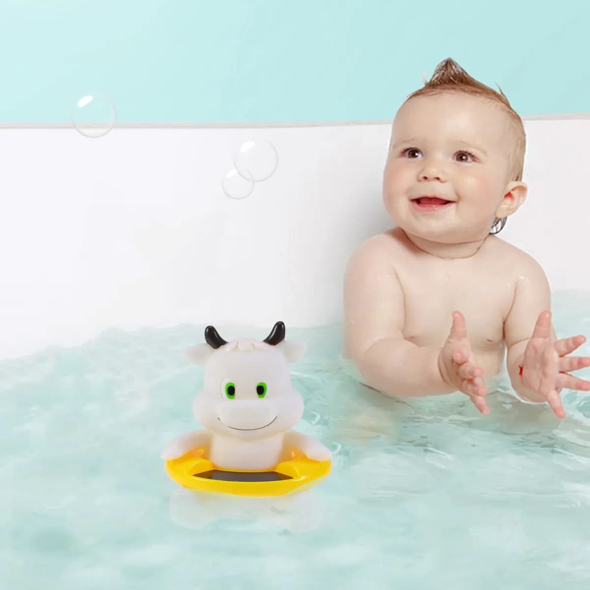 Termometro Elettronico Galleggiante per il Monitoraggio della Temperatura dell'Acqua del Bagno del Bambino e della Stanza, in Materiale ABS Sicuro